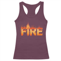 Couple Matching Fire And Ice Racerback Tank Top Typographic Fire