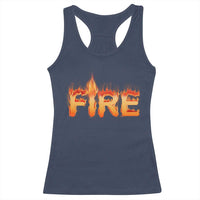 Couple Matching Fire And Ice Racerback Tank Top Typographic Fire