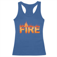 Couple Matching Fire And Ice Racerback Tank Top Typographic Fire
