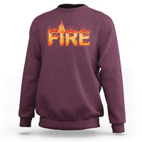 Couple Matching Fire And Ice Sweatshirt Typographic Fire