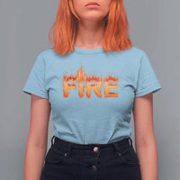 Couple Matching Fire And Ice T Shirt For Women Typographic Fire