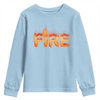 Couple Matching Fire And Ice Youth Sweatshirt Typographic Fire
