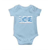 Couple Matching Fire And Ice Baby Onesie Typographic Ice