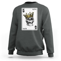 Poker Sweatshirt Couple Matching - 1/2 Card King Skull - Wonder Print Shop
