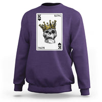 Poker Sweatshirt Couple Matching - 1/2 Card King Skull - Wonder Print Shop