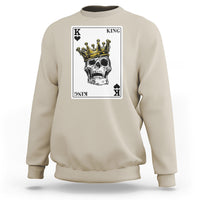 Poker Sweatshirt Couple Matching - 1/2 Card King Skull - Wonder Print Shop