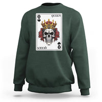 Poker Sweatshirt Couple Matching - 2/2 Card Queen Skull - Wonder Print Shop
