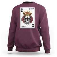 Poker Sweatshirt Couple Matching - 2/2 Card Queen Skull - Wonder Print Shop