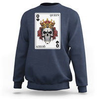 Poker Sweatshirt Couple Matching - 2/2 Card Queen Skull - Wonder Print Shop
