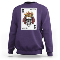 Poker Sweatshirt Couple Matching - 2/2 Card Queen Skull - Wonder Print Shop