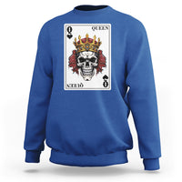 Poker Sweatshirt Couple Matching - 2/2 Card Queen Skull - Wonder Print Shop