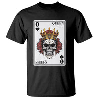 Poker T Shirt Couple Matching - 2/2 Card Queen Skull - Wonder Print Shop