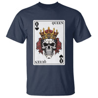 Poker T Shirt Couple Matching - 2/2 Card Queen Skull - Wonder Print Shop