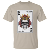 Poker T Shirt Couple Matching - 2/2 Card Queen Skull - Wonder Print Shop