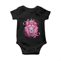 Breast Cancer Awareness Pink Lion Warrior Baby Onesie
