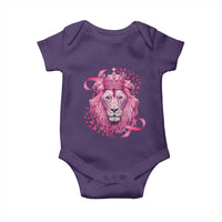 Breast Cancer Awareness Pink Lion Warrior Baby Onesie