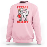 Valentine's Day Sweatshirt Dinosaur I Steal Hearts Kid Boy Men Lover - Wonder Print Shop