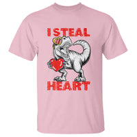 Valentine's Day T Shirt Dinosaur I Steal Hearts Kid Boy Men Lover - Wonder Print Shop