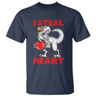 Valentine's Day T Shirt Dinosaur I Steal Hearts Kid Boy Men Lover - Wonder Print Shop