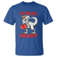 Valentine's Day T Shirt Dinosaur I Steal Hearts Kid Boy Men Lover - Wonder Print Shop