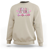 Valentine's Day Sweatshirt I'm A Sucker For You Heart Candy Lollipop - Wonder Print Shop