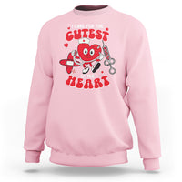 Valentine's Day Sweatshirt I Care For Cutest Little Hearts Nurse Life - Wonder Print Shop