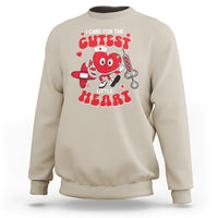 Valentine's Day Sweatshirt I Care For Cutest Little Hearts Nurse Life - Wonder Print Shop