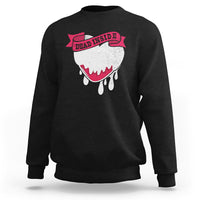 Valentine's Day Sweatshirt Dead Inside Melting Heart Goth - Wonder Print Shop