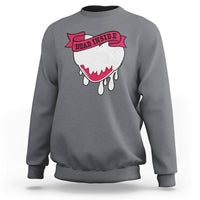 Valentine's Day Sweatshirt Dead Inside Melting Heart Goth - Wonder Print Shop