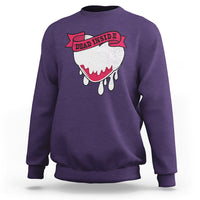 Valentine's Day Sweatshirt Dead Inside Melting Heart Goth - Wonder Print Shop
