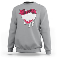 Valentine's Day Sweatshirt Dead Inside Melting Heart Goth - Wonder Print Shop