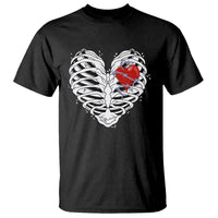Valentine's Day T Shirt Gothic Valentine Skeleton With Barbed Wire Heart - Wonder Print Shop