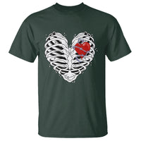 Valentine's Day T Shirt Gothic Valentine Skeleton With Barbed Wire Heart - Wonder Print Shop