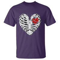 Valentine's Day T Shirt Gothic Valentine Skeleton With Barbed Wire Heart - Wonder Print Shop