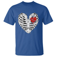 Valentine's Day T Shirt Gothic Valentine Skeleton With Barbed Wire Heart - Wonder Print Shop