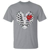Valentine's Day T Shirt Gothic Valentine Skeleton With Barbed Wire Heart - Wonder Print Shop