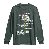 Black History Leaders Long Sleeve Shirt Obama Martin Malcolm Harriet