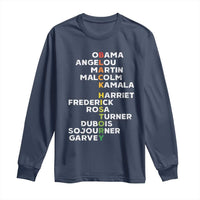 Black History Leaders Long Sleeve Shirt Obama Martin Malcolm Harriet