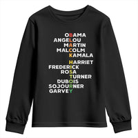 Black History Leaders Youth Sweatshirt Obama Martin Malcolm Harriet