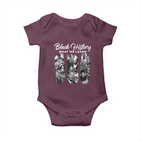 What We Learn From Black History Baby Onesie Martin Malcolm Harriet Angela Rosa Frederick