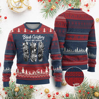 What We Learn From Black History Ugly Christmas Sweater Martin Malcolm Harriet Angela Rosa Frederick