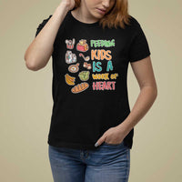 Lunch Lady T Shirt For Women Feeding Kids Is A Work of Heart - Wonder Print Shop