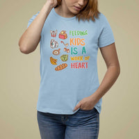 Lunch Lady T Shirt For Women Feeding Kids Is A Work of Heart - Wonder Print Shop