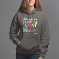 Funny Battery Life Of A Lunch Lady Hoodie - Wonder Print Shop