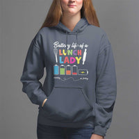 Funny Battery Life Of A Lunch Lady Hoodie - Wonder Print Shop