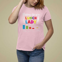 Funny Battery Life Of A Lunch Lady T Shirt For Women - Wonder Print Shop