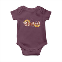 Manifest Baby Onesie Retro Groovy Rainbow Law Of Attraction