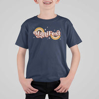 Manifest T Shirt For Kid Retro Groovy Rainbow Law Of Attraction