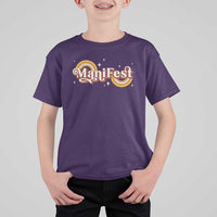 Manifest T Shirt For Kid Retro Groovy Rainbow Law Of Attraction