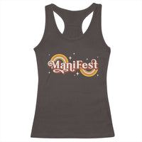 Manifest Racerback Tank Top Retro Groovy Rainbow Law Of Attraction